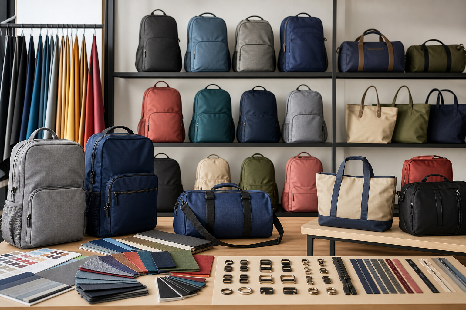 RAWDO BAGS custom colors materials and bag showroom