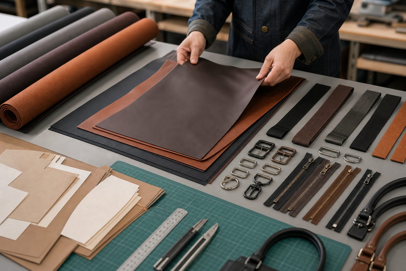 RAWDO BAGS materials components and hardware preparation