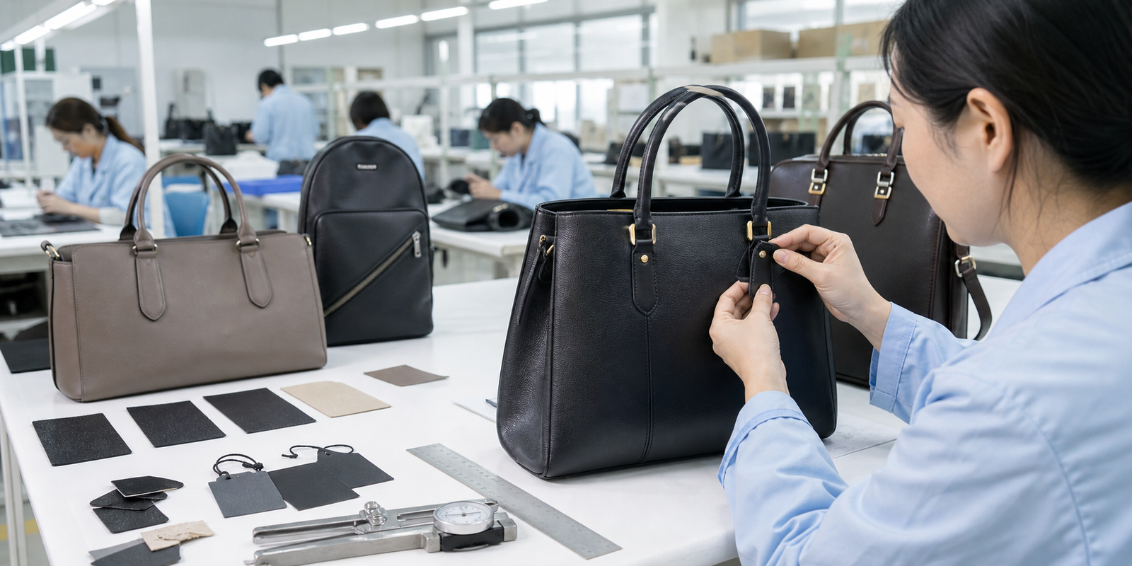 RAWDO BAGS quality control inspection for handbags and business bags