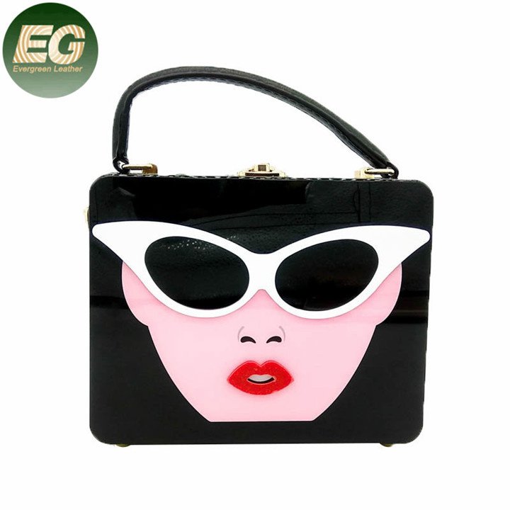 Acrylic Box Clutch with Chain Strap