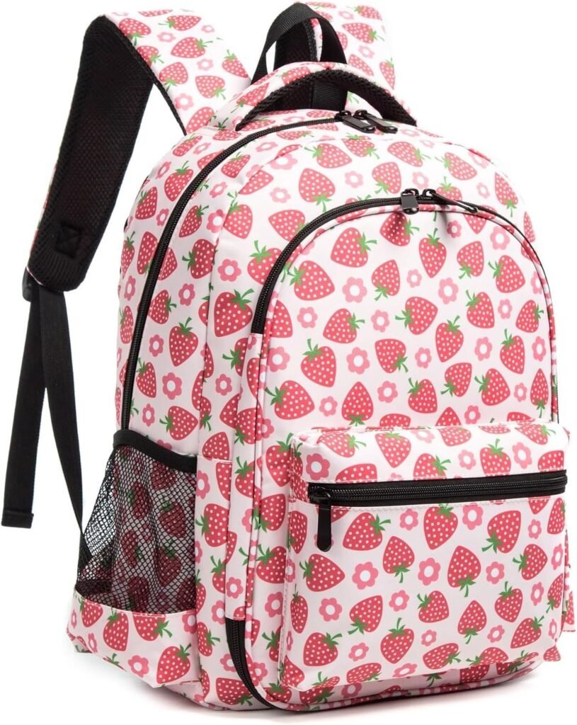 Cartoon Strawberry Girls' School Bag