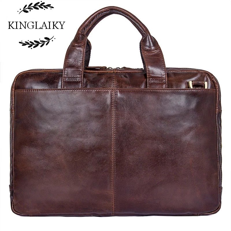 First-Layer Cowhide Oil-Wax Executive Handbag